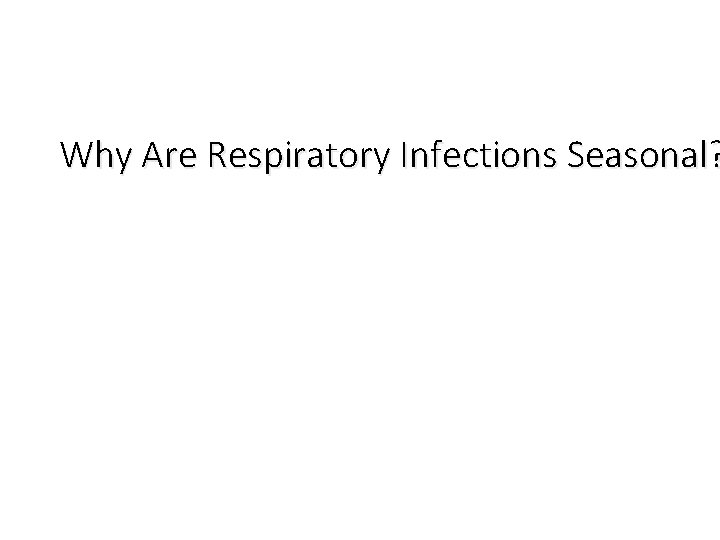 Why Are Respiratory Infections Seasonal? 