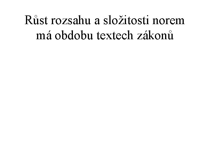 Růst rozsahu a složitosti norem má obdobu textech zákonů 