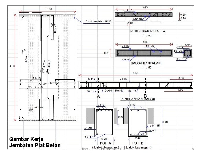 Gambar Kerja Jembatan Plat Beton Bantul, 21 - 23 November 2017 30 