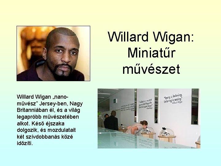 Willard Wigan: Miniatűr művészet Willard Wigan „nanoművész” Jersey-ben, Nagy Britanniában él, és a világ