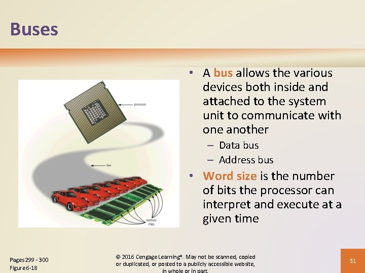 Buses • A bus allows the various devices both inside and attached to the