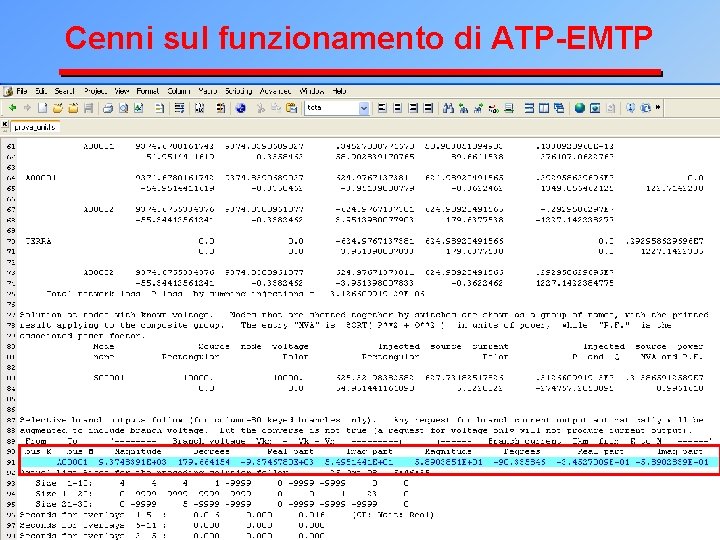 Cenni sul funzionamento di ATP-EMTP 