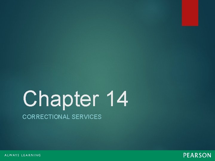 Chapter 14 CORRECTIONAL SERVICES 