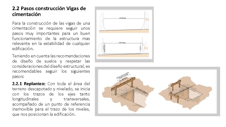 2. 2 Pasos construcción Vigas de cimentación Para la construcción de las vigas de
