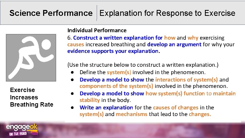 Science Performance Explanation for Response to Exercise Individual Performance 6. Construct a written explanation