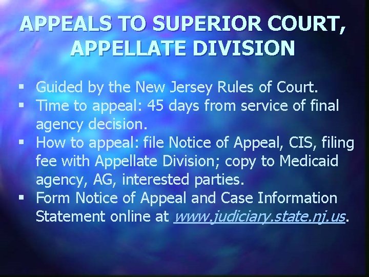 APPEALS TO SUPERIOR COURT, APPELLATE DIVISION § Guided by the New Jersey Rules of