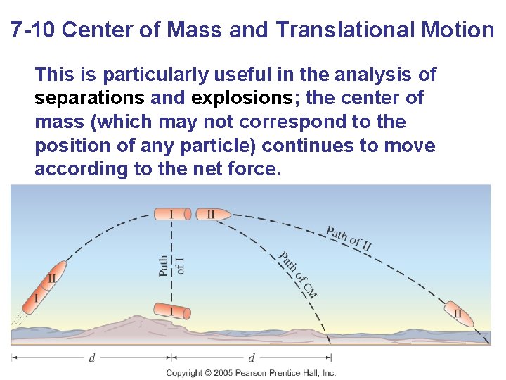 7 -10 Center of Mass and Translational Motion This is particularly useful in the