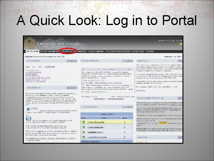 A Quick Look: Log in to Portal 