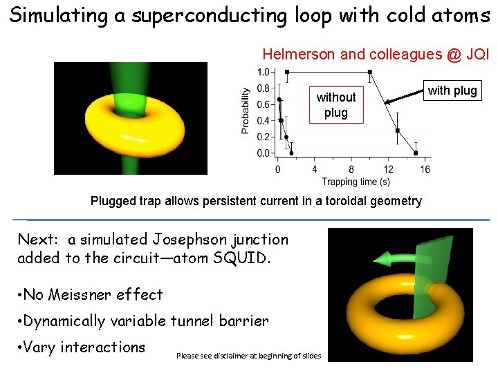 Simulating a superconducting loop with cold atoms Helmerson and colleagues @ JQI without plug Simulating a superconducting loop with cold atoms Helmerson and colleagues @ JQI without plug