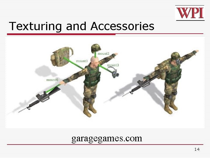 Texturing and Accessories garagegames. com 14 