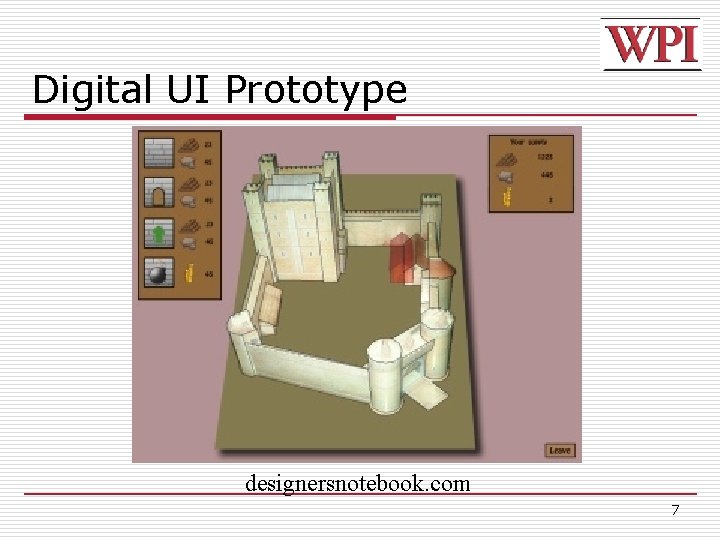 Digital UI Prototype designersnotebook. com 7 