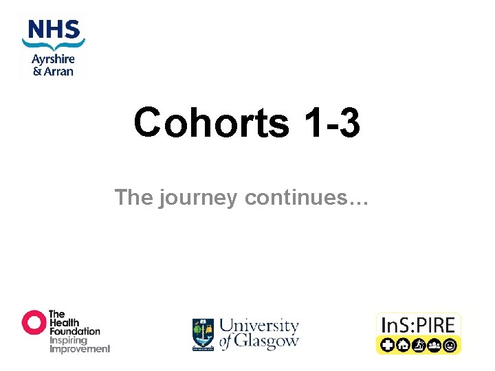 Cohorts 1 -3 The journey continues… 