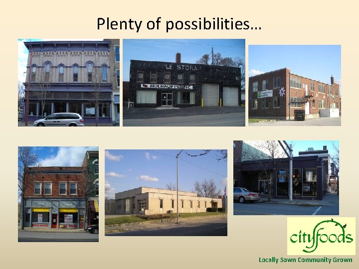 Plenty of possibilities… Locally Sown Community Grown 