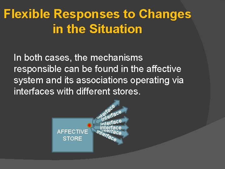 Flexible Responses to Changes in the Situation In both cases, the mechanisms responsible can Flexible Responses to Changes in the Situation In both cases, the mechanisms responsible can