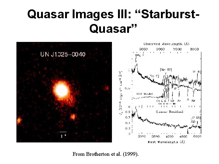 Quasar Images III: “Starburst. Quasar” From Brotherton et al. (1999). 