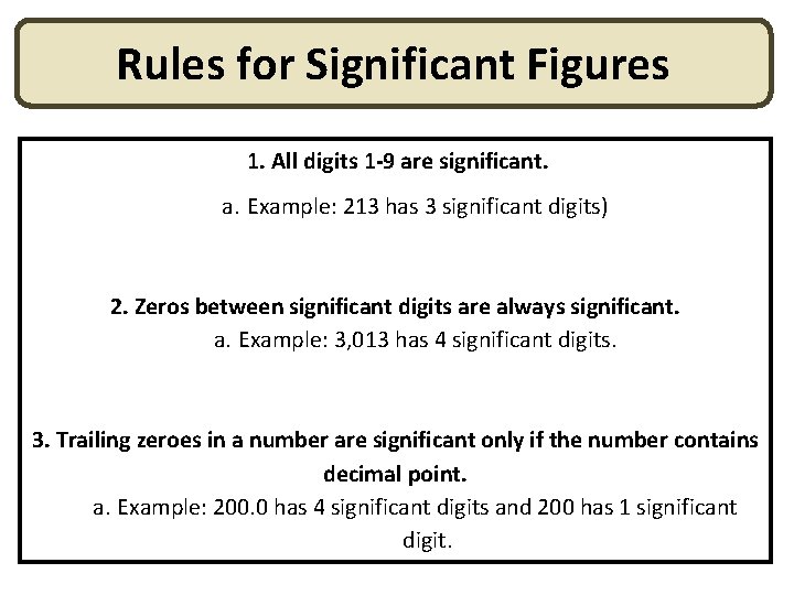 Significant Figures Significant Figures Each of the digits