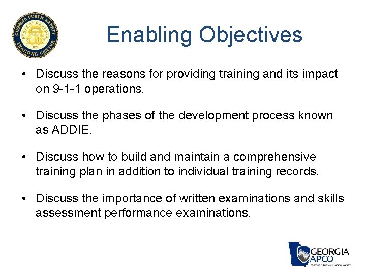 Enabling Objectives • Discuss the reasons for providing training and its impact on 9 Enabling Objectives • Discuss the reasons for providing training and its impact on 9