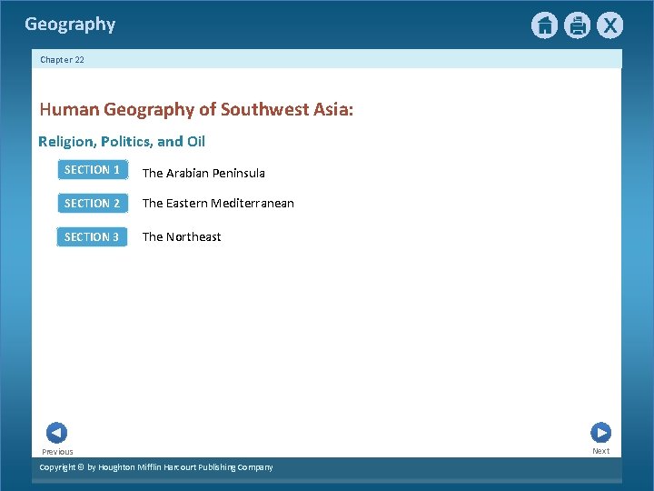Geography Chapter 22 Human Geography of Southwest Asia: Religion, Politics, and Oil SECTION 1