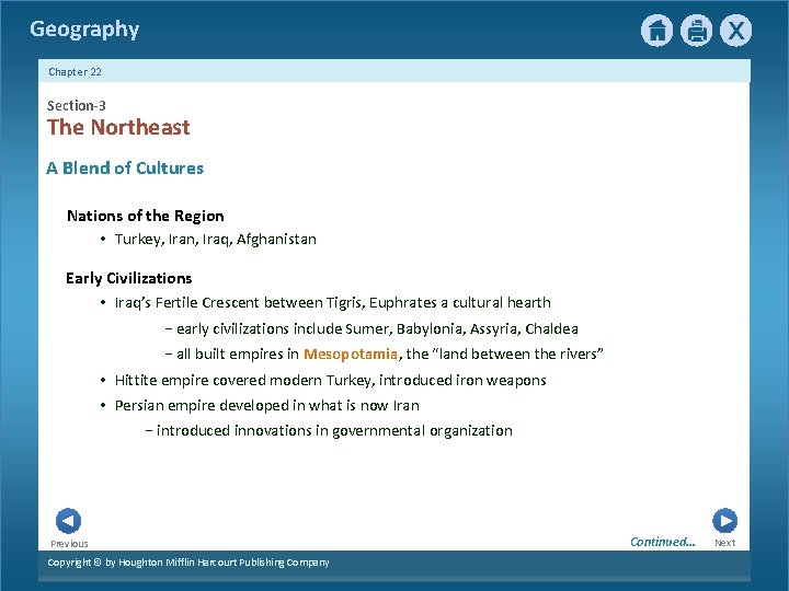 Geography Chapter 22 Section-3 The Northeast A Blend of Cultures Nations of the Region