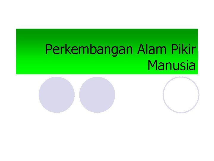 Perkembangan Alam Pikir Manusia 