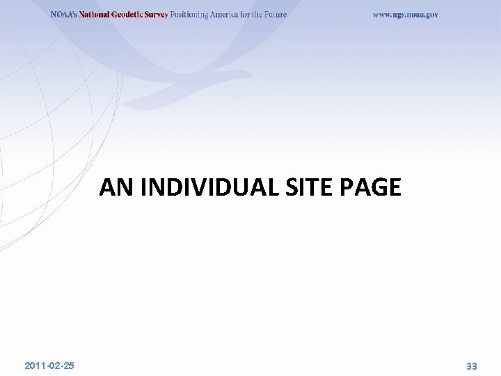 AN INDIVIDUAL SITE PAGE 2011 -02 -25 33 