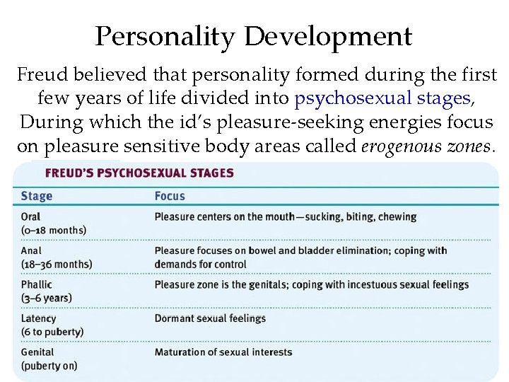 Personality Development Freud believed that personality formed during the first few years of life