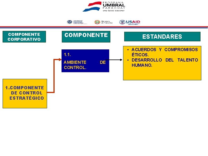 COMPONENTE CORPORATIVO COMPONENTE 1. 1. AMBIENTE CONTROL. 1. COMPONENTE DE CONTROL ESTRATÉGICO DE ESTANDARES