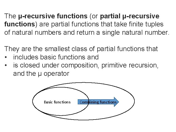 The μ-recursive functions (or partial μ-recursive functions) are partial functions that take finite tuples