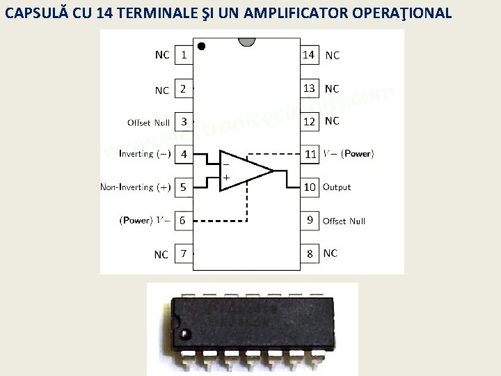 CAPSULĂ CU 14 TERMINALE ŞI UN AMPLIFICATOR OPERAŢIONAL 