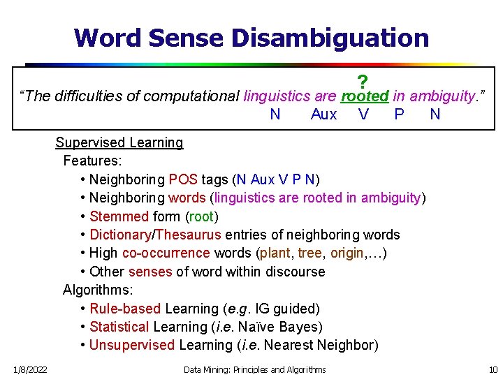 Word Sense Disambiguation ? “The difficulties of computational linguistics are rooted in ambiguity. ”