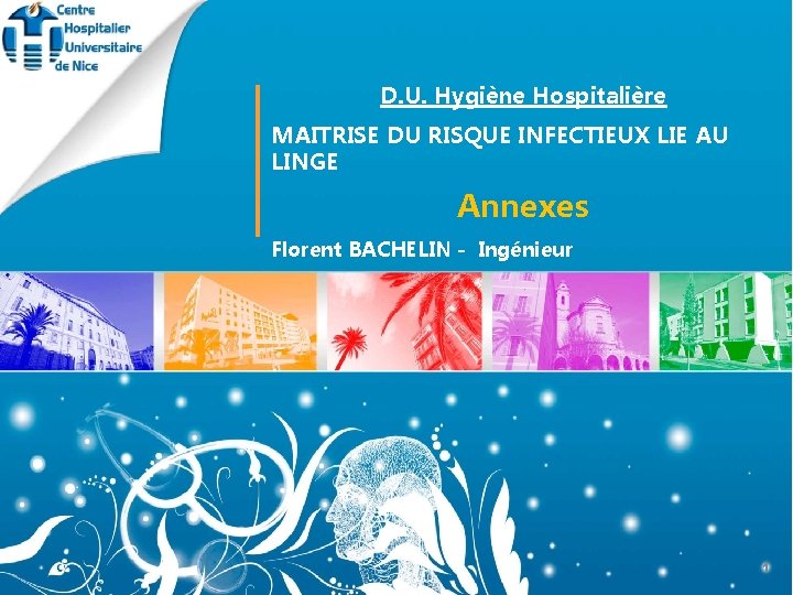 D. U. Hygiène Hospitalière MAITRISE DU RISQUE INFECTIEUX LIE AU LINGE Annexes Florent BACHELIN