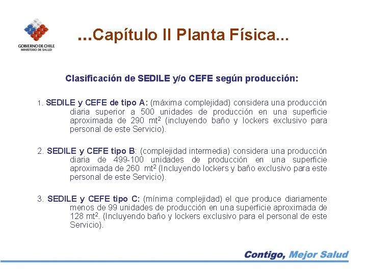 . . . Capítulo II Planta Física. . . Clasificación de SEDILE y/o CEFE