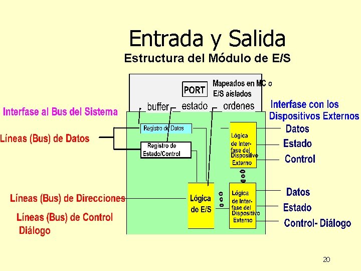 Entrada y Salida Estructura del Módulo de E/S 20 