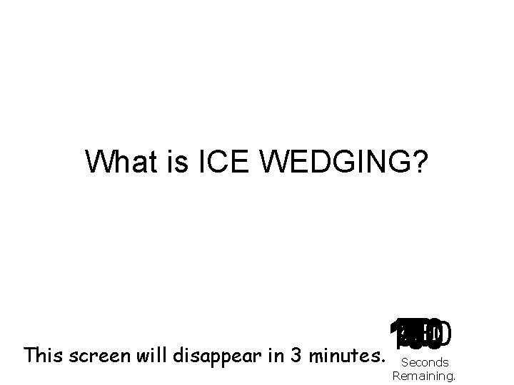 What is ICE WEDGING? 140 120 130 30 40 50 60 70 10 2