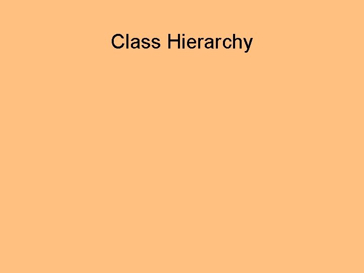 Class Hierarchy 