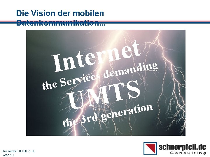 Die Vision der mobilen Datenkommunikation. . . t e n r e t n