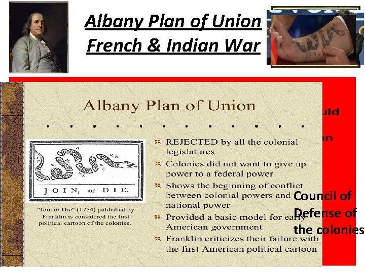 Albany Plan of Union French & Indian War Council of Defense of the colonies