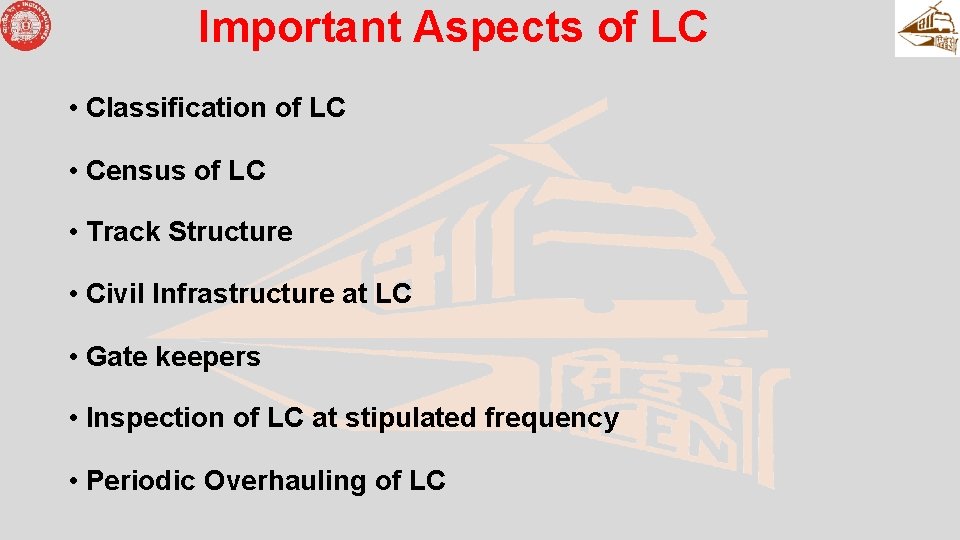 Important Aspects of LC • Classification of LC • Census of LC • Track