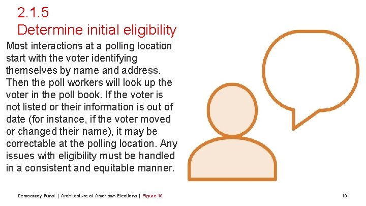 2. 1. 5 Determine initial eligibility Most interactions at a polling location start with