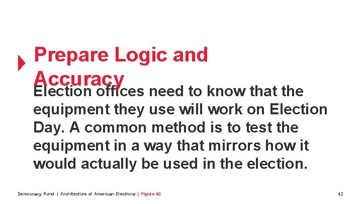 Prepare Logic and Accuracy Election offices need to know that the equipment they use