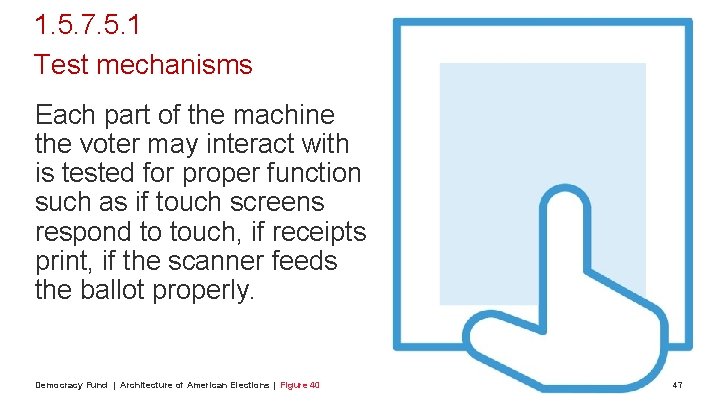 1. 5. 7. 5. 1 Test mechanisms Each part of the machine the voter
