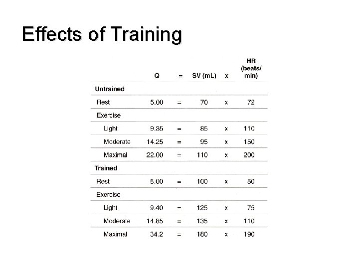 Effects of Training 