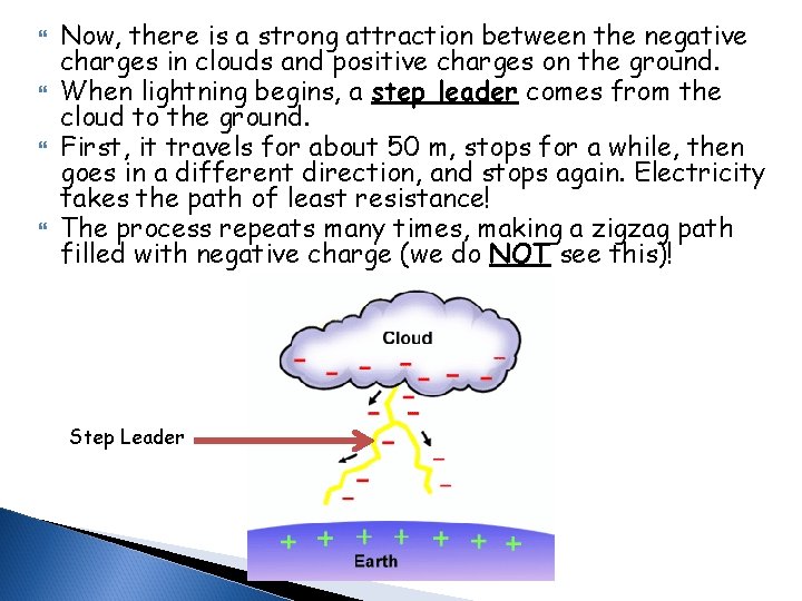  Now, there is a strong attraction between the negative charges in clouds and