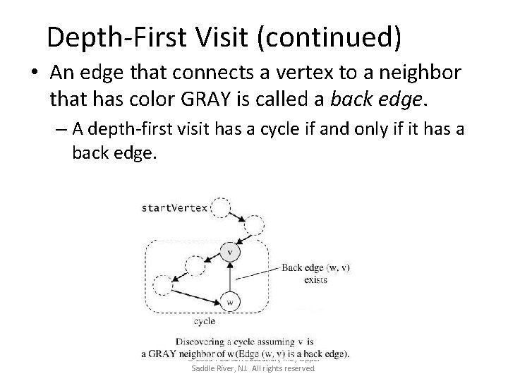 Depth-First Visit (continued) • An edge that connects a vertex to a neighbor that