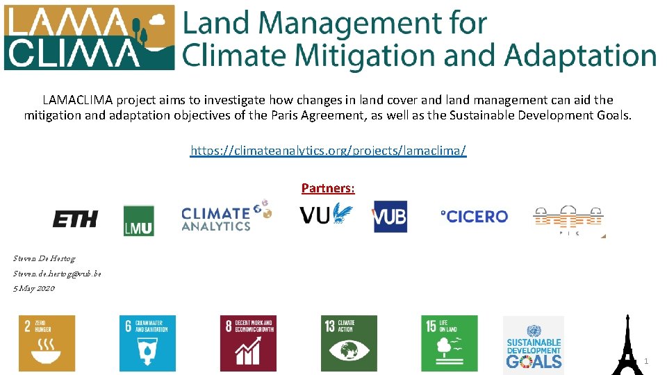 LAnd MAnagement for CLImate Mitigation and Adaptation LAMACLIMA
