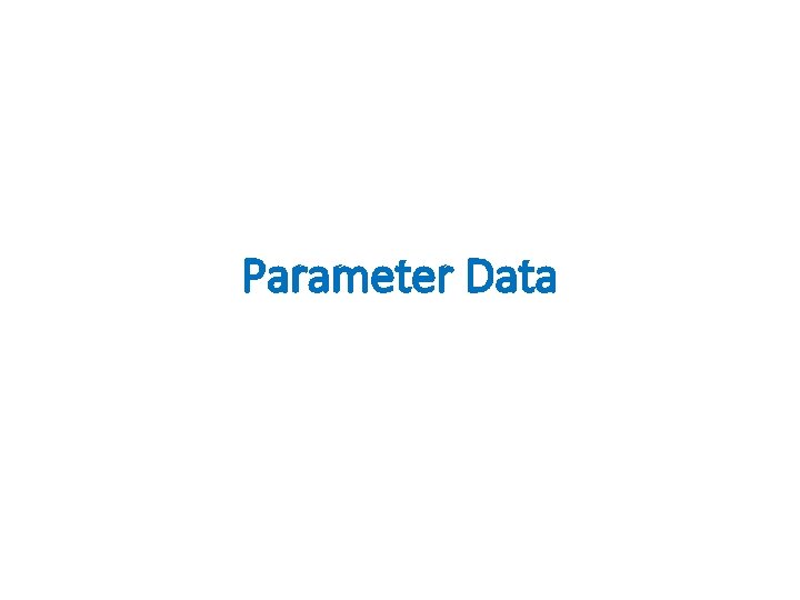 Parameter Data 