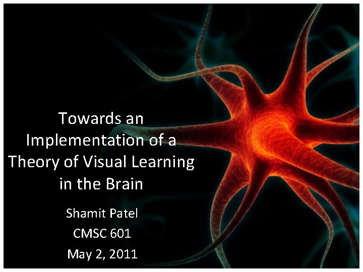 Visual Implemention Towards an Implementation of a Theory of Visual