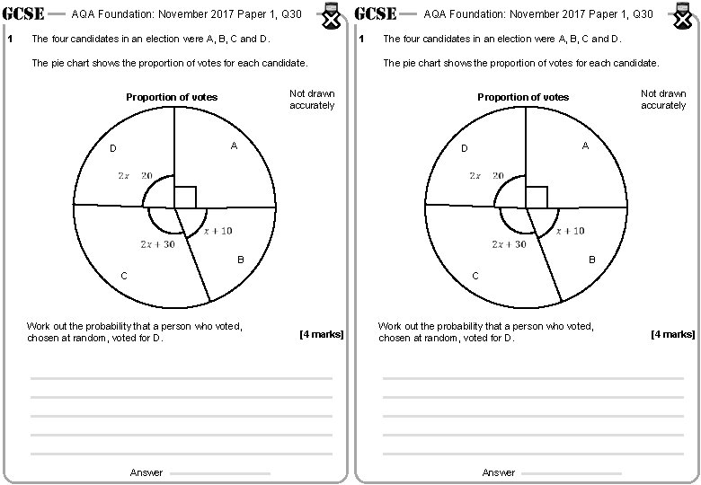 AQA Foundation: November 2017 Paper 1, Q 30 1 The four candidates in an