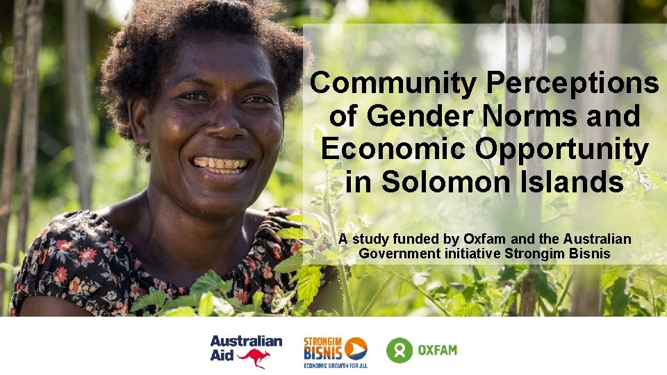 Community Perceptions of Gender Norms and Economic Opportunity