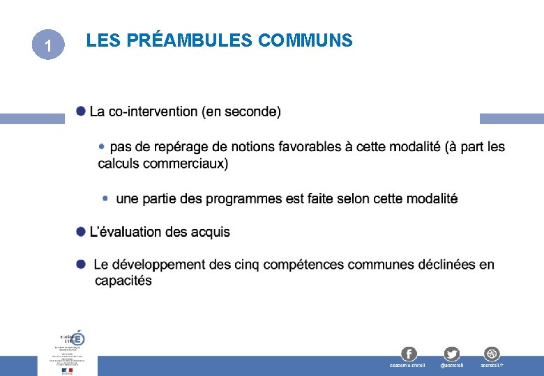 1 LES PRÉAMBULES COMMUNS 